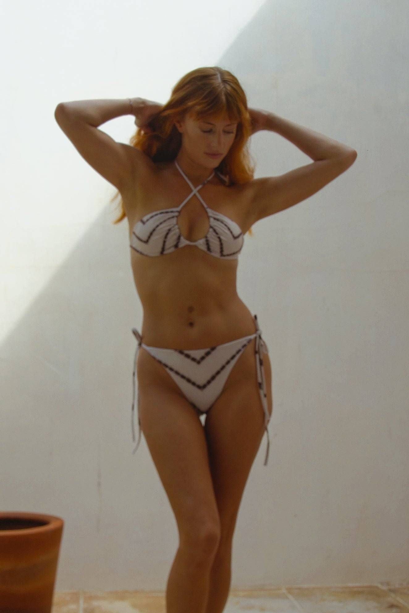 Vega String Bikini in Tan Shibori - Discount Msrp 