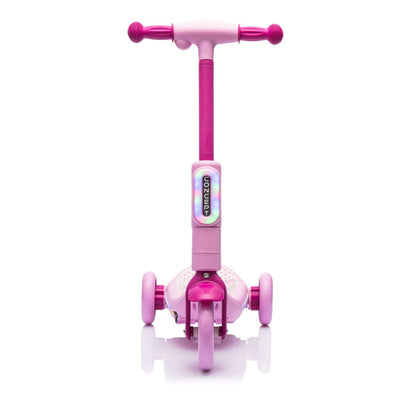 2in1 Kids Ride On Three-Wheel Electric Scooter,Tail Color Lights W/Spray,Wider Pedal,PU Wheels For Effective Floor Protection,Independent Light Switch With Music,One Button Acceleration For Kids 3+ - Discount Msrp 