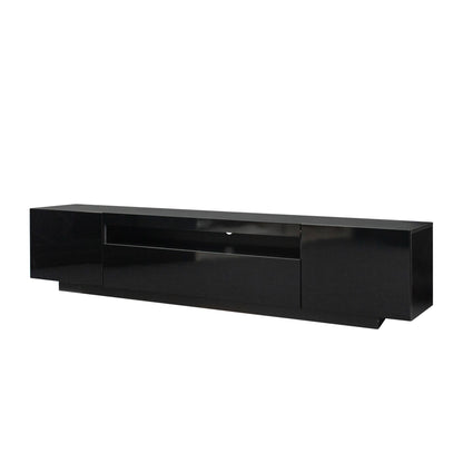 TV Cabinet Wholesale, Black TV Stand with Lights, Modern LED TV Cabinet with Storage Drawers, Living Room Entertainment Center Media - Discount Msrp 