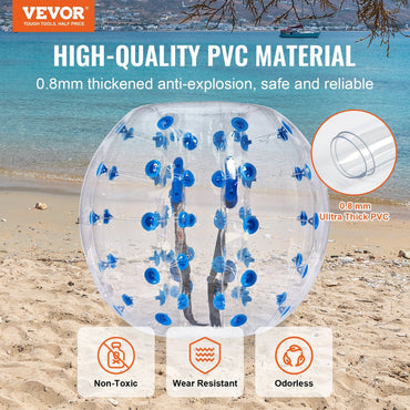 VEVOR Inflatable Bumper Ball 1-Pack, 4FT/1.2M Body Sumo Zorb Balls for Teen, 0.8mm Thick PVC Human Hamster Bubble Balls for Outdoor Team Gaming Play, Bumper Bopper Toys for Garden, Yard, Park - Discount Msrp 