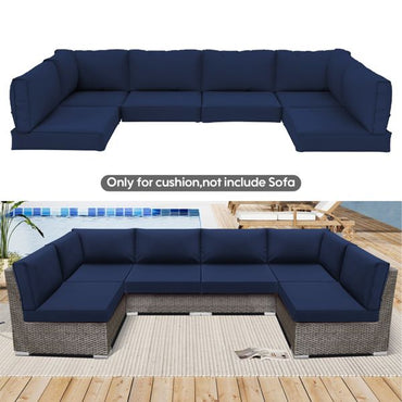 14 PCS Outdoor Cushions for Patio Furniture Replacement, Patio Furniture Cushions with Sponge, Deep Seat Patio Cushions(NAVY BLUE)[Temu is banned, can not be shipped on weekends, order carefully] - Discount Msrp 