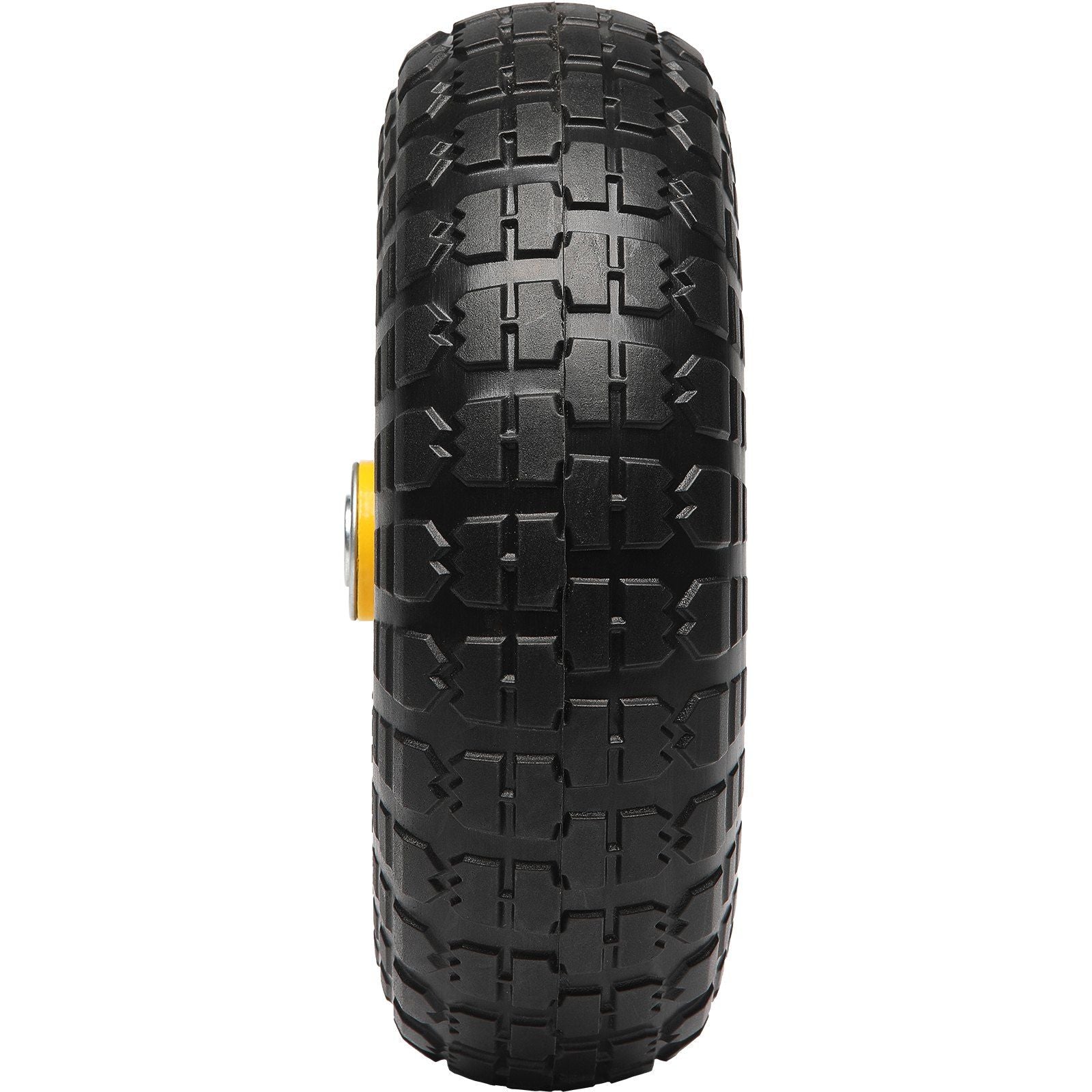 VEVOR Solid PU Run-Flat Tire Wheel, 10", 2-Pack, 400 lbs Dynamic Load, 450 lbs Static Load, Flat Free Tubeless Tires and Wheels for Hand Truck, Utility Cart, Dollies, Garden Trailers, Various Carts - Discount Msrp 