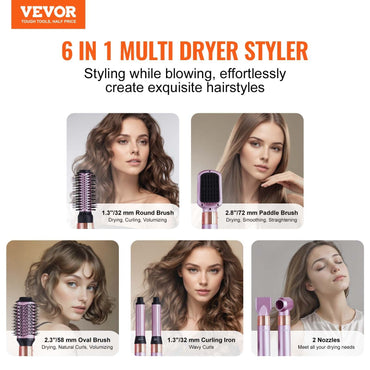 VEVOR Hair Dryer Brush 6-in-1 Multi Hair Styler for Volumizing Styling Curling - Discount Msrp 