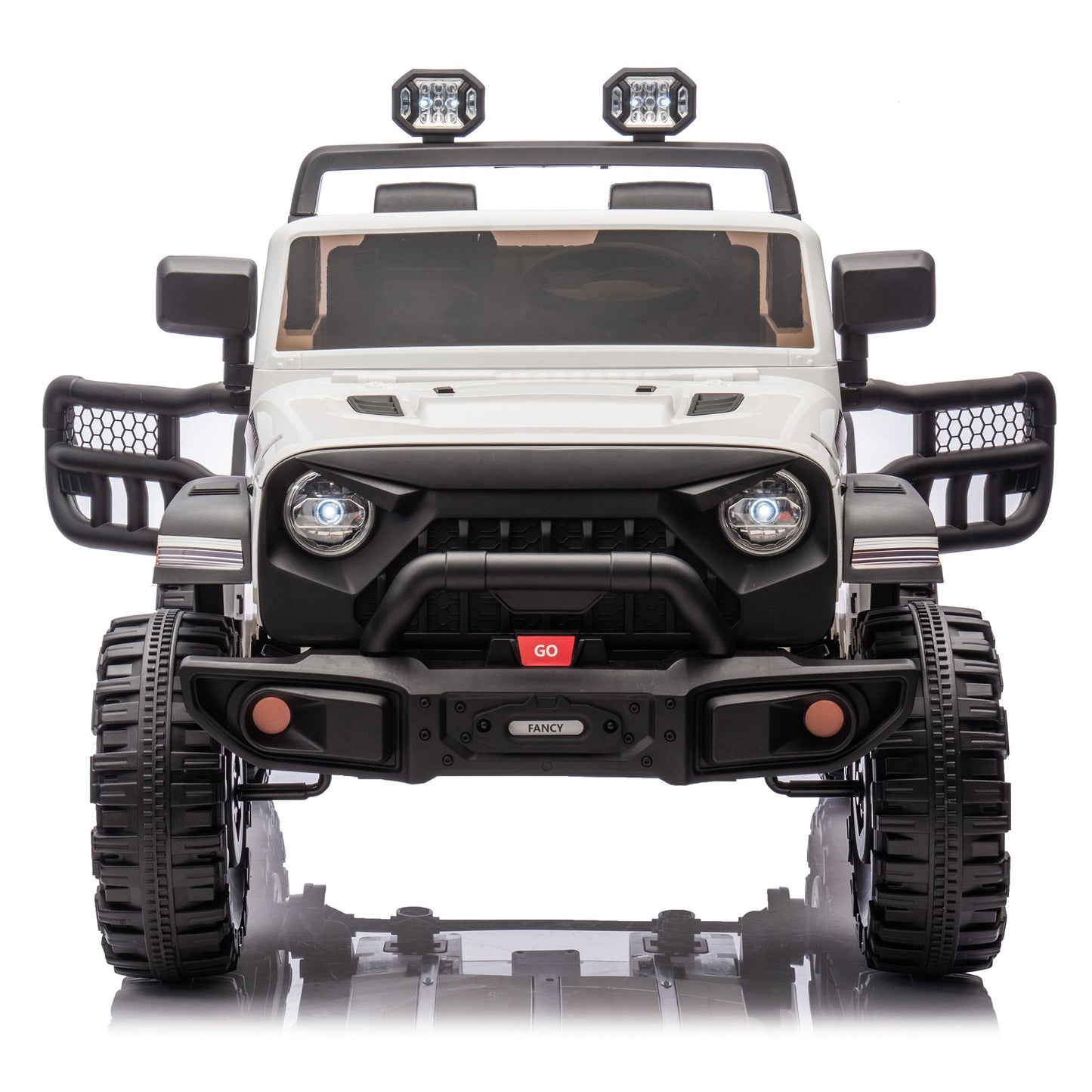 24V Two-seater Kids Ride On Electric Car W/parents control,Seat width 19.69in,400W motor,Four-wheel suspension,light&searchlight,USB,MP3,Bluetooth,Provide a speed of 1.86-4.35MPH for kids of 3+. - Discount Msrp 