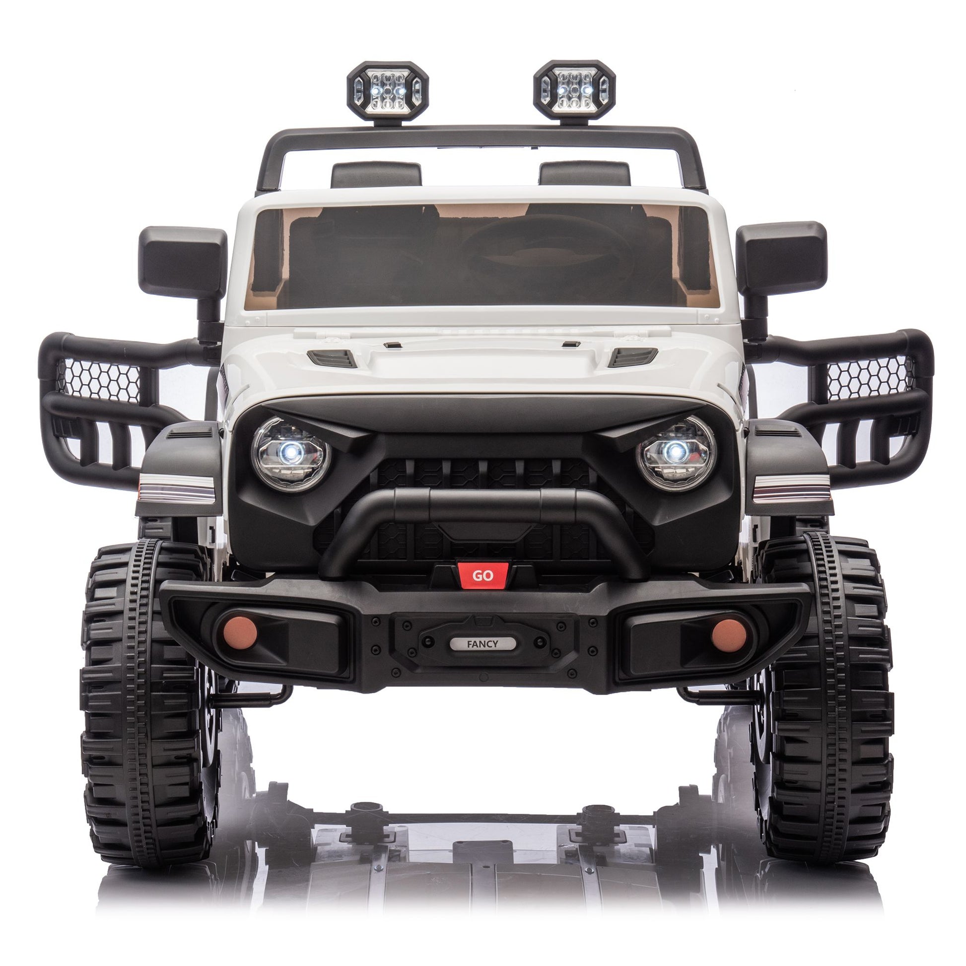 24V Two-seater Kids Ride On Electric Car W/parents control,Seat width 19.69in,400W motor,Four-wheel suspension,light&searchlight,USB,MP3,Bluetooth,Provide a speed of 1.86-4.35MPH for kids of 3+. - Discount Msrp 