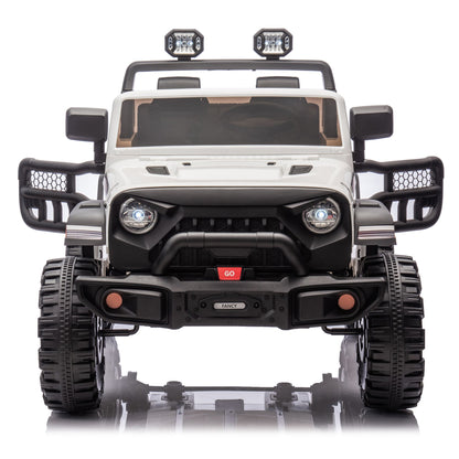 24V Two-seater Kids Ride On Electric Car W/parents control,Seat width 19.69in,400W motor,Four-wheel suspension,light&searchlight,USB,MP3,Bluetooth,Provide a speed of 1.86-4.35MPH for kids of 3+. - Discount Msrp 