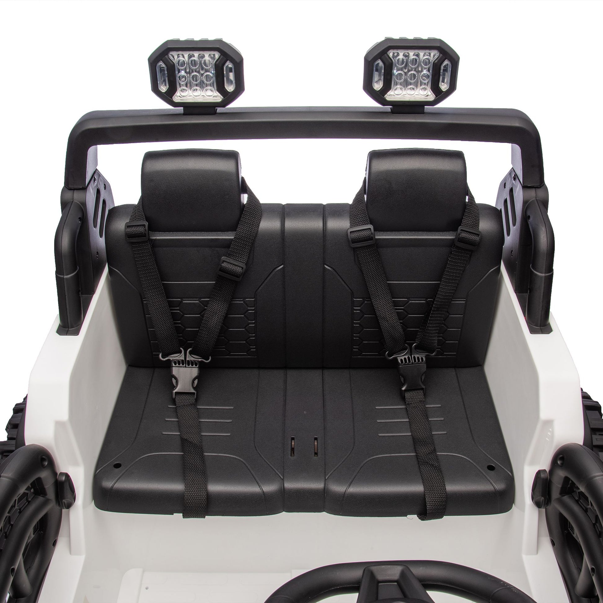 24V Two-seater Kids Ride On Electric Car W/parents control,Seat width 19.69in,400W motor,Four-wheel suspension,light&searchlight,USB,MP3,Bluetooth,Provide a speed of 1.86-4.35MPH for kids of 3+. - Discount Msrp 