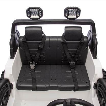 24V Two-seater Kids Ride On Electric Car W/parents control,Seat width 19.69in,400W motor,Four-wheel suspension,light&searchlight,USB,MP3,Bluetooth,Provide a speed of 1.86-4.35MPH for kids of 3+. - Discount Msrp 