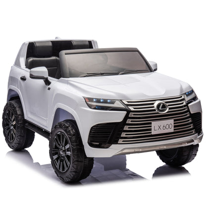 Licensed LEXUS LX600 24V Two-seater XXL Kids Ride On Car W/Parents Control,Seat width 20 inches,2WD,Four-wheel suspension,Bluetooth,MP3,Music,Power display,Speeds 1.86-3.11MPH For Kids. - Discount Msrp 
