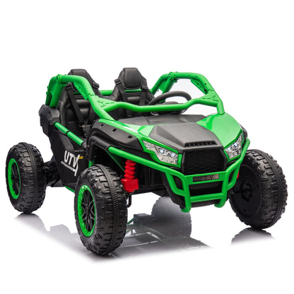 24V Two-seater Kids Ride On UTV w/Parents Control,20in seat width,400W Super high power,Four-wheel Suspension,Bluetooth,MP3,USB,LED Light,Horn,Rear storage space,Speeds 3.73-4.97MPH For Kids aged 3+. - Discount Msrp 