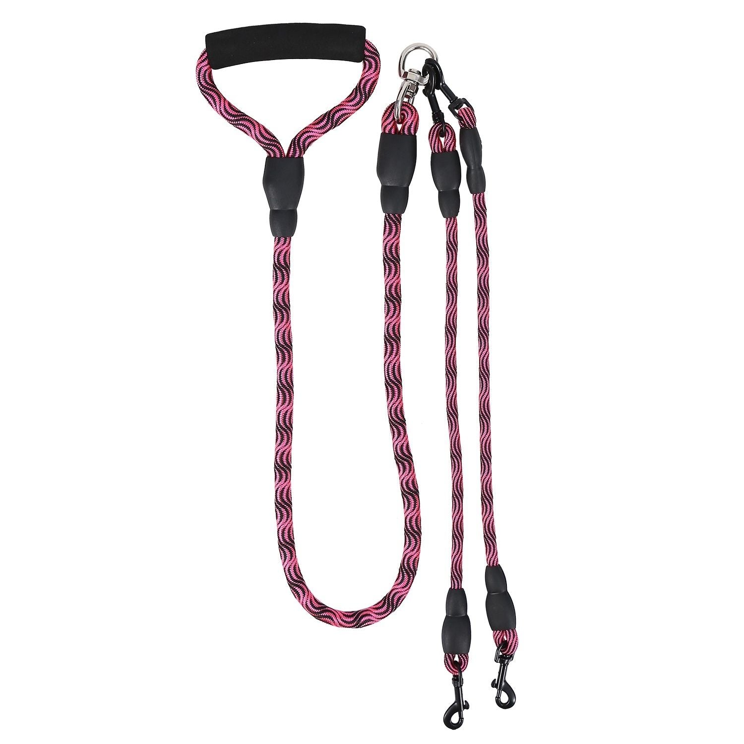 Double Dogs Leash No-Tangle Dogs Lead Reflective Dogs Walking Leash w/ Swivel Coupler Padded Handle - Discount Msrp 