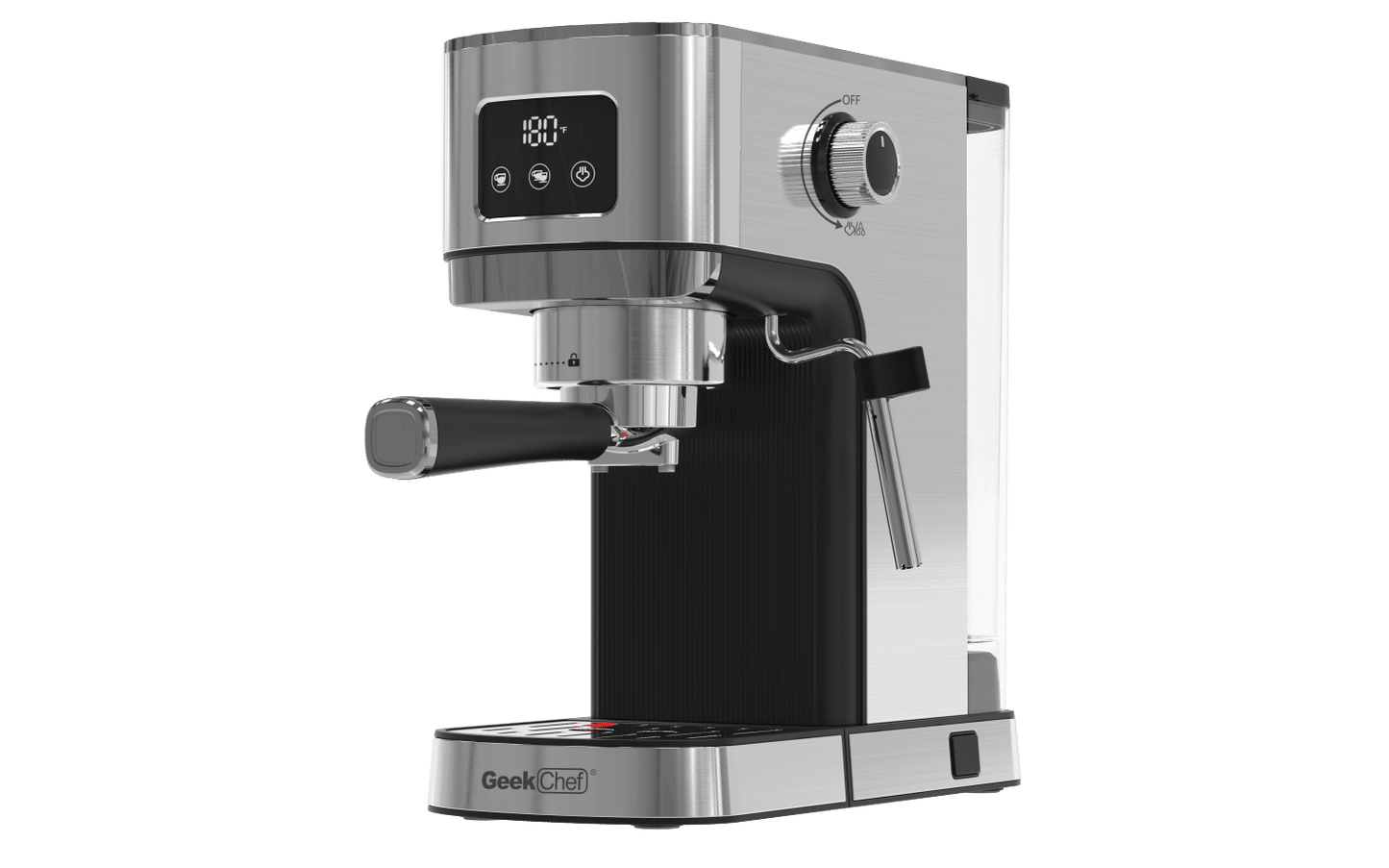 Geek Chef Espresso Machine, Cappuccino & Latte Machine with ESE POD Filter & Milk Frother Steam Wand, Accurate Temperature & Time Control, Compact Coffee Machine for Home,Stainless Steel - Discount Msrp 