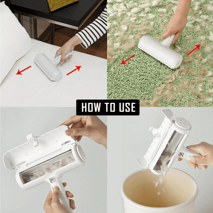 Pet Hair Roller Remover Lint Brush 2-Way Dog Cat Comb Tool Convenient Cleaning Dog Cat Fur Brush Base Home Furniture Sofa Clothe XH - Discount Msrp 