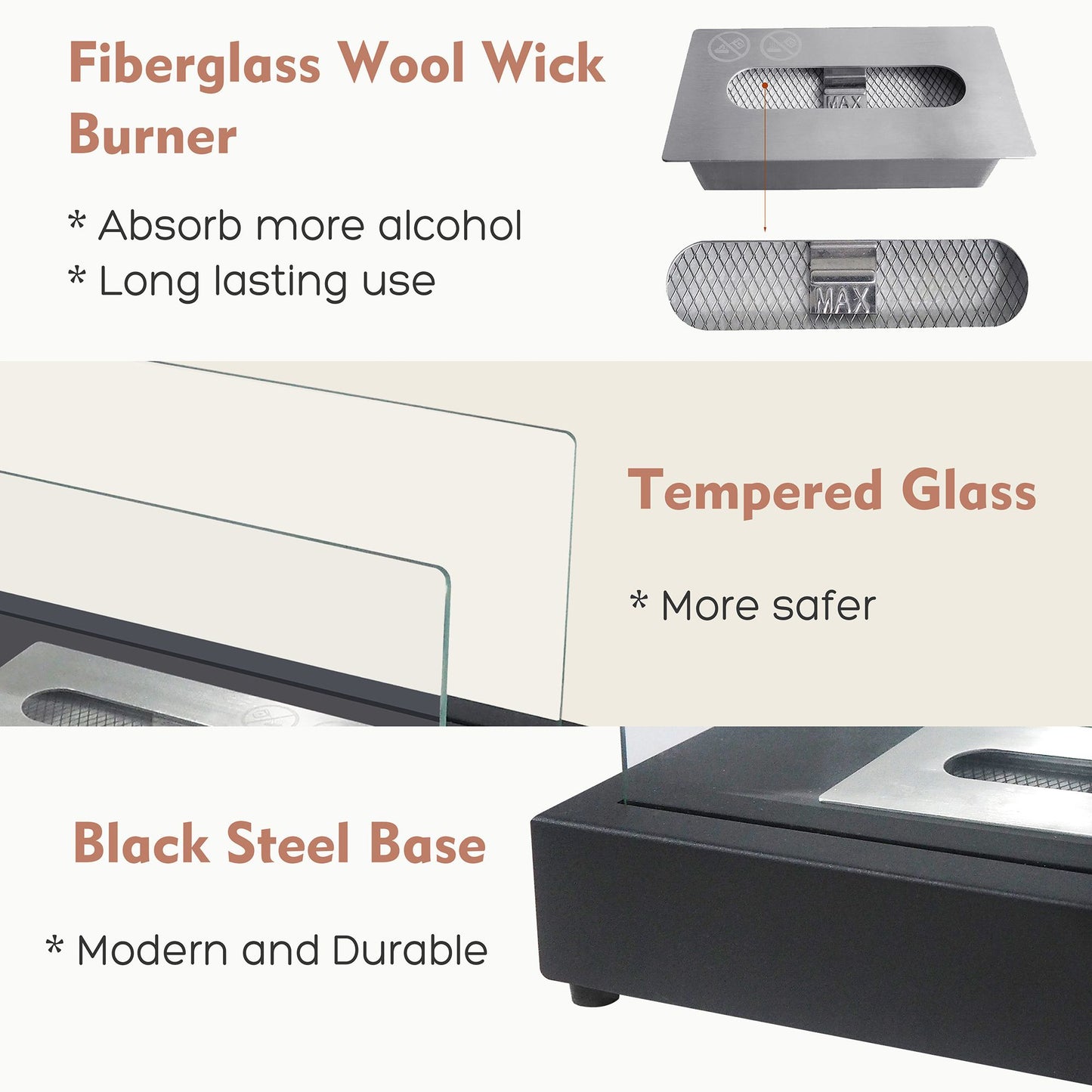 Tabletop Fire Pits,Portable Smokeless Bio Ethanol Fireplace - Discount Msrp 