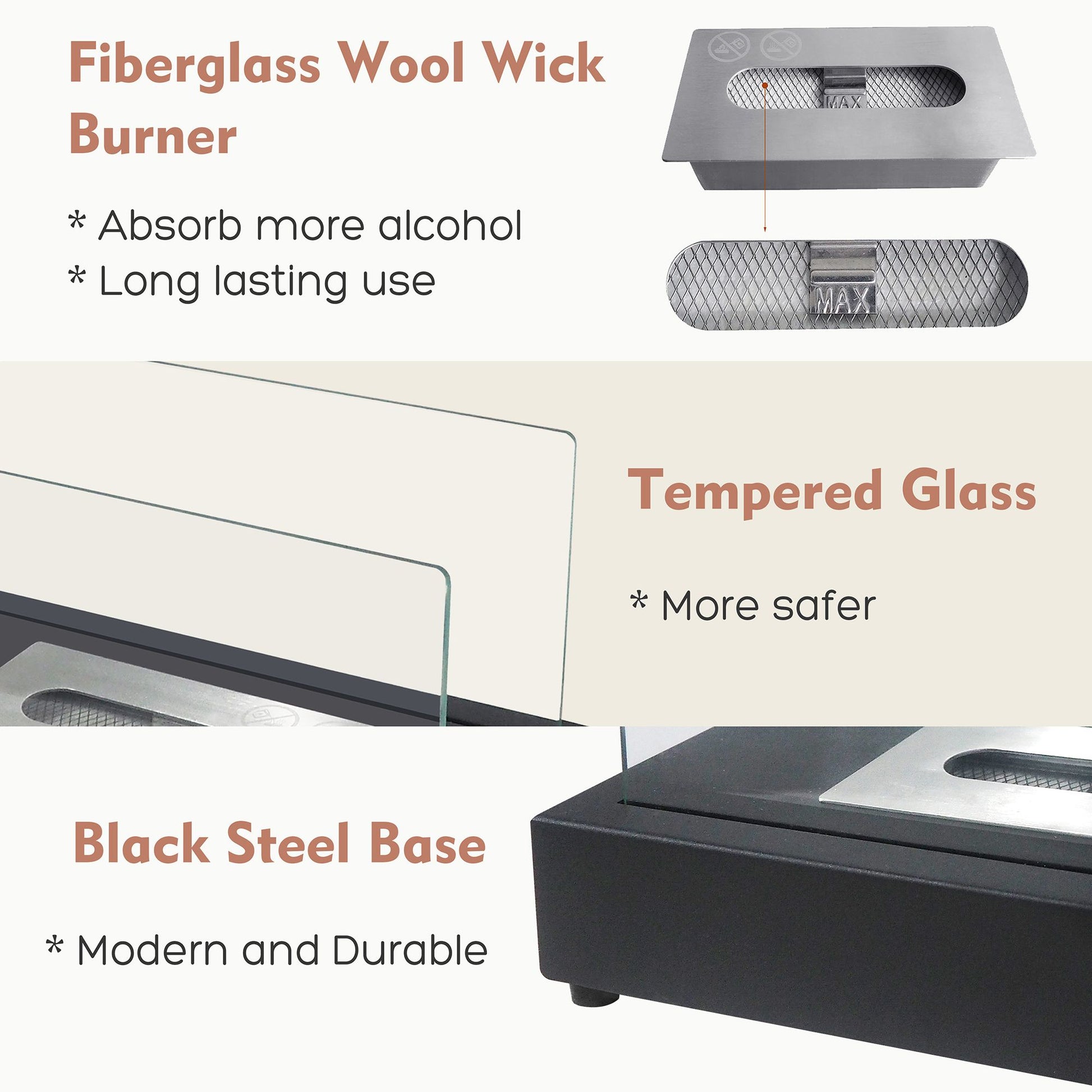 Tabletop Fire Pits,Portable Smokeless Bio Ethanol Fireplace - Discount Msrp 