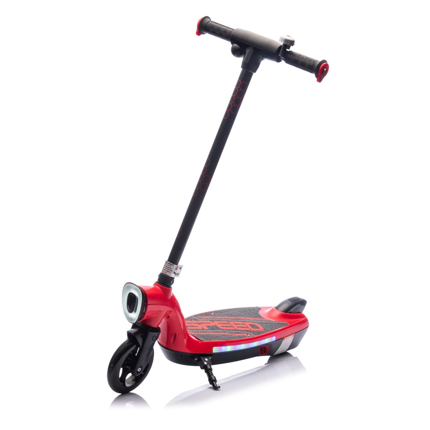 Kids Ride On Electric Scooter With Kickstand,Scooter Bell,Faster Speed And Longer Usage Time,Rear Brake,Wider Pedal,Non-Slip Handle,Colorful LED Lights,5.59-6.84 MPH For Kids 6+. - Discount Msrp 