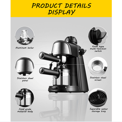 PSCM6810 3.5bar Steam Epresso Machine 4 cup Epresso Machine Epresso cappuccino coffee home compact espresso machine - Discount Msrp 