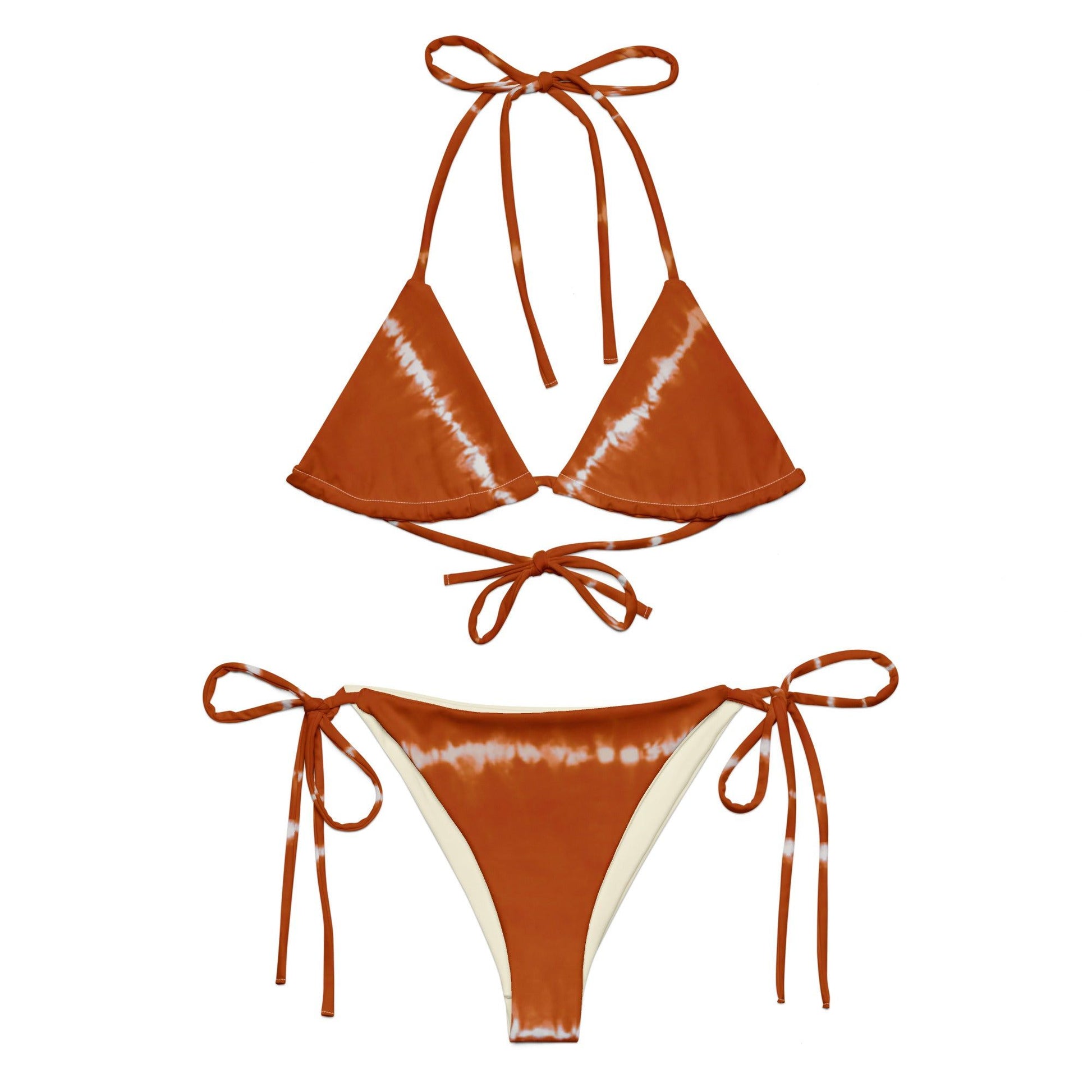 Vega String Bikini in Burnt Orange Shibori - Discount Msrp 