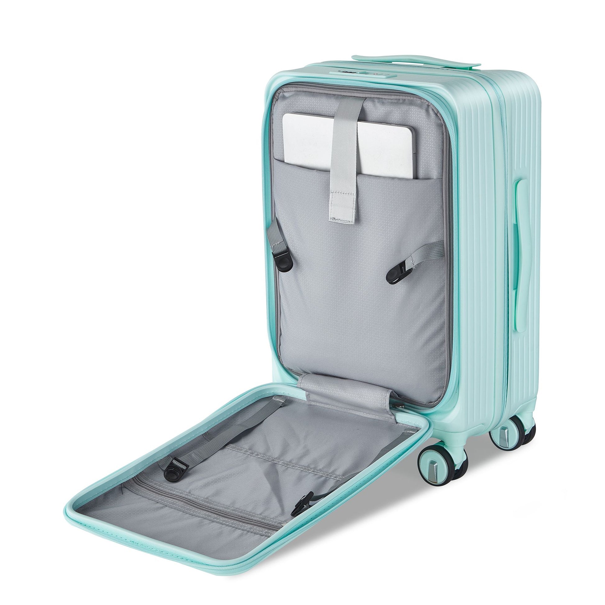 Luggage Sets 3 Piece(20/24/28), Expandable Carry On Luggage with TSA Lock Airline Approved, 100% PC Hard Shell and Lightweight Suitcase with Front Pocket and Spinner Wheels - Discount Msrp 