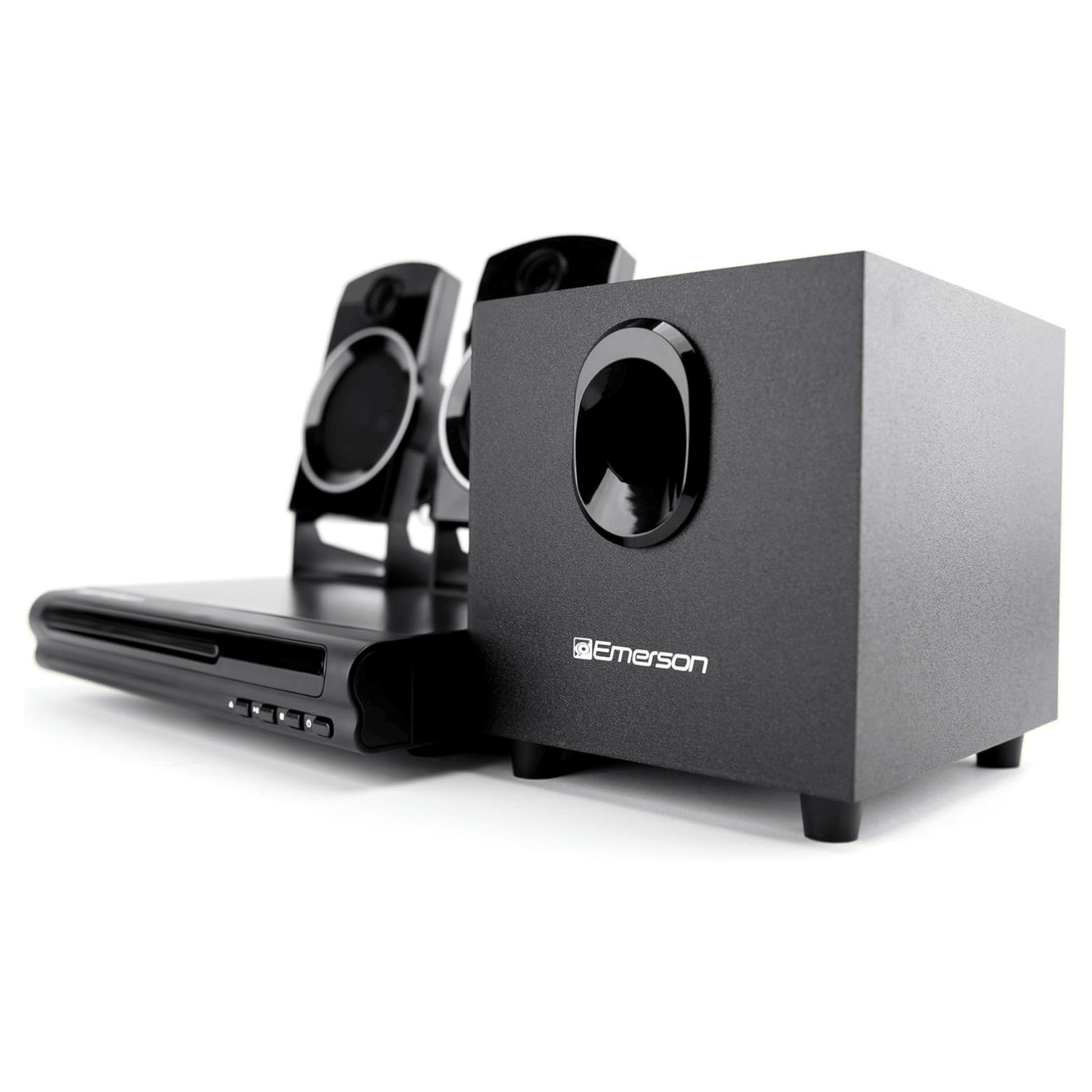 Emerson Speaker Surround Sound System & 2.1 Channel Home Theater DVD Player - Discount Msrp 