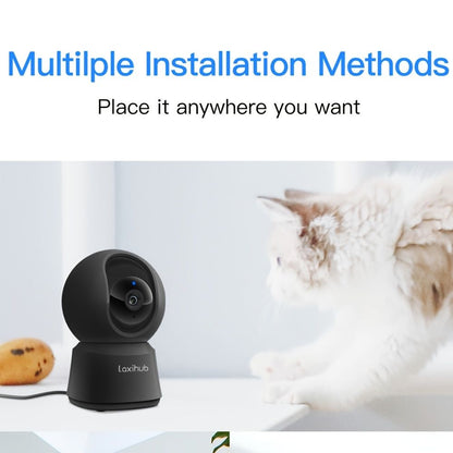 Laxihub 5MP Wi-Fi Surveillance Camera Baby Monitor 360° Indoor Home Black Security PT Camera 2K+ Night Vision Wi-Fi Cam For Pet Nanny P2F Without TF/SD Card - Discount Msrp 
