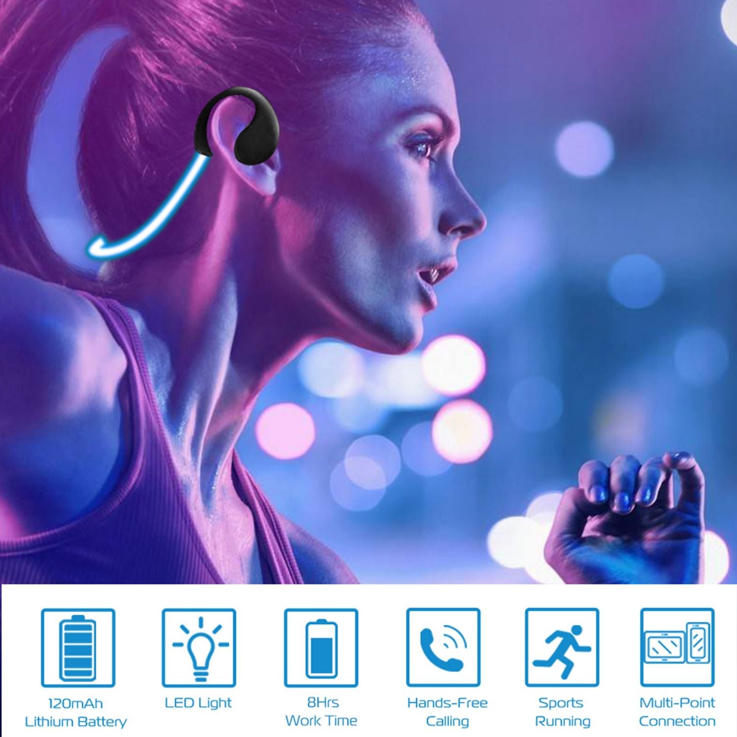 Wireless Sports Headsets Wireless V4.1 Neckband Earphones HD Stereo Sweat-proof Headphones Earbuds - Discount Msrp 