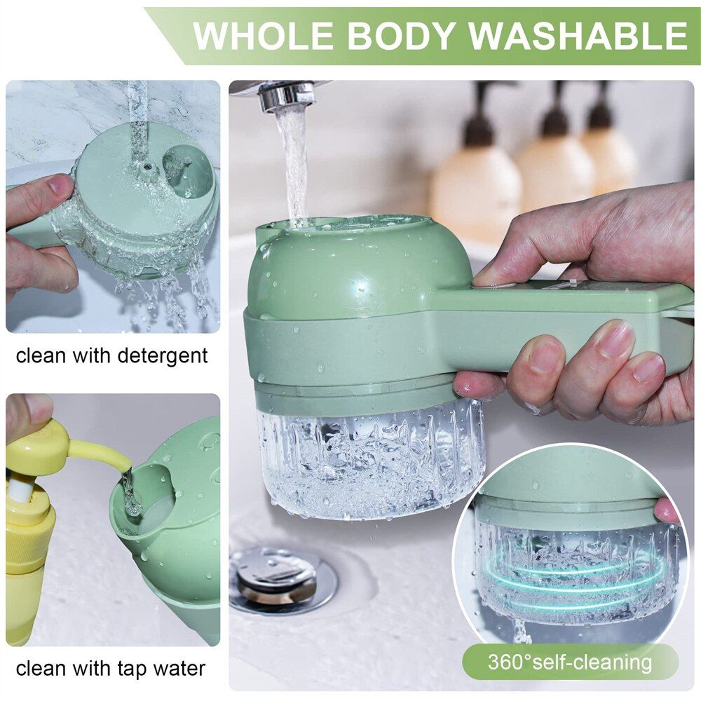 Portable Handheld 4 in 1 Electric Vegetable Slicer - Discount Msrp 