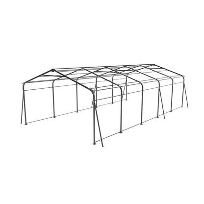 Campcraft 13 x 26.5 ft carport, 0.25mm thick, with protective film to prevent scratching, 2 pairs of adhesive gloves, 3 hooks, 12 expansion screws, 6 fixed iron pieces - Discount Msrp 