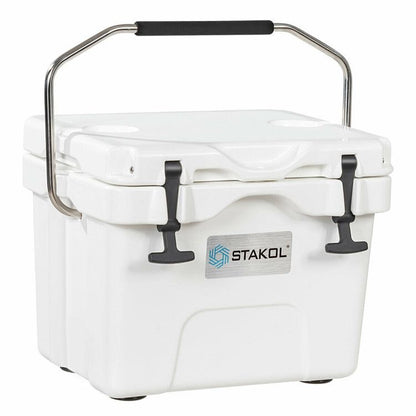 16 Quart 24-Can Capacity Portable Insulated Ice Cooler with 2 Cup Holders - Discount Msrp 