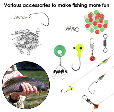 188Pcs Fishing Accessory Kit Portable Fishing Set Including Jig Hooks Sinker Weights Spoon Lure - Discount Msrp 