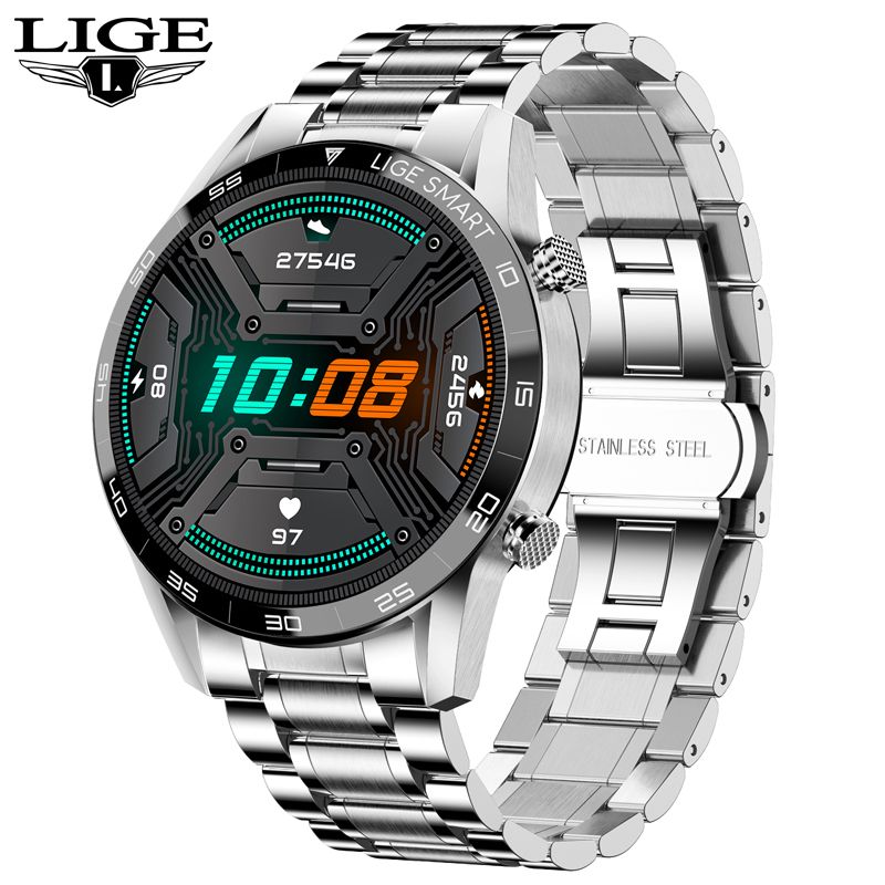 LIGE New BW0189 PRO Smart Watch Men Bluetooth Call Watch IP67 Waterproof Sports Fitness Watch For Android IOS Men Smart Watch - Discount Msrp 