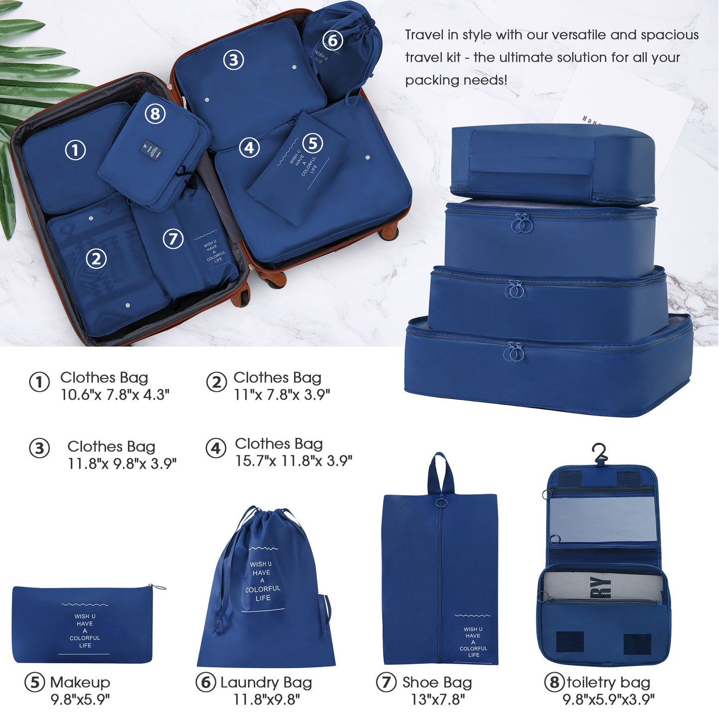 Hardshell Luggage Sets 4 pcs + Bag Spinner Suitcase with TSA Lock Lightweight-16"+20"+24"+28" Luggages - Discount Msrp 