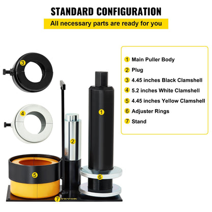 VEVOR Carrier & Pinion Bearing Puller, Compatible with Dana 30,40,50,60,70, 80, Ford 10.25" Bearings, Pinion Puller Tool with 3 Clamshells, 45# Steel Clamshell Bearing Puller for Auto Repair - Discount Msrp 