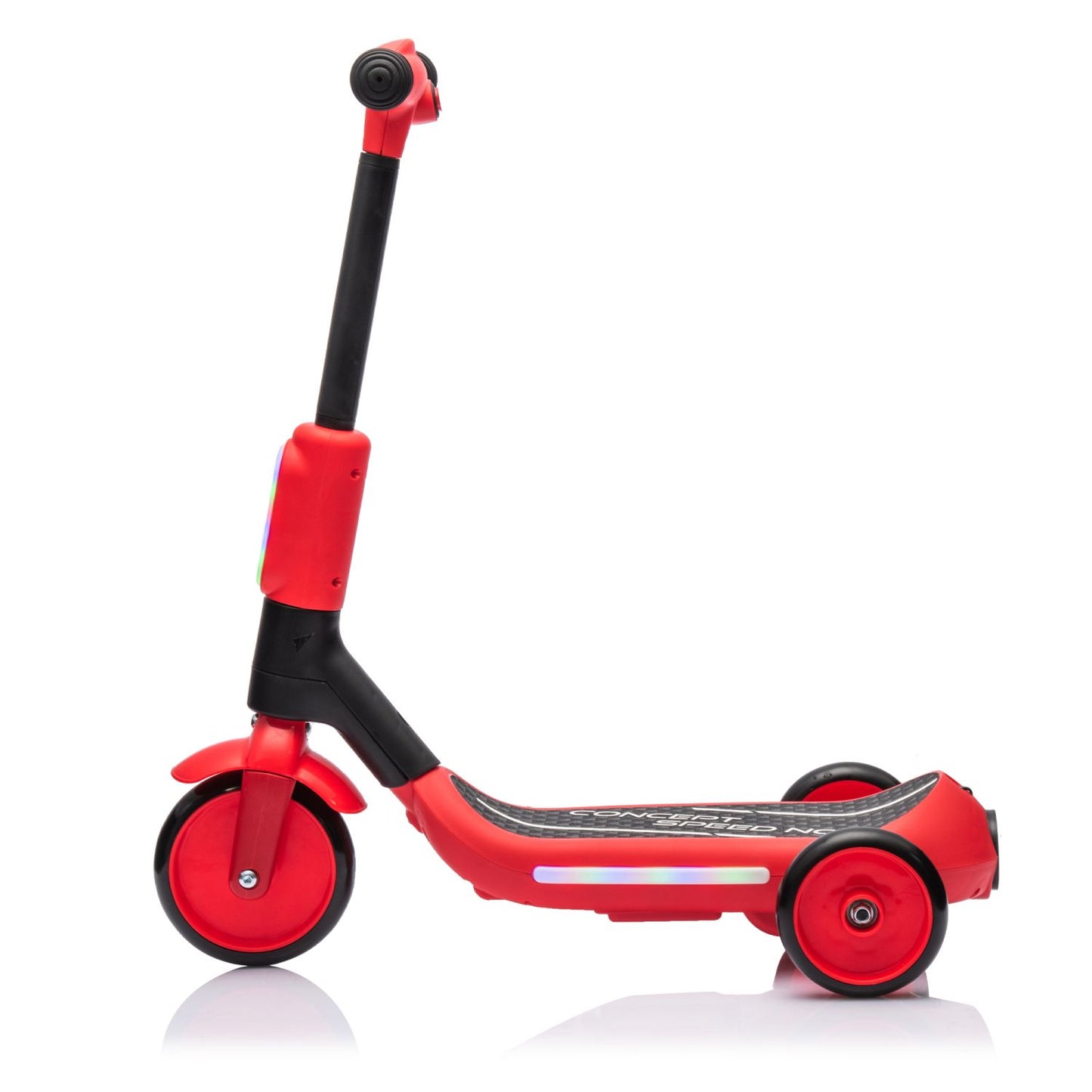 2in1 Kids Ride On Three-Wheel Electric Scooter,Tail Color Lights W/Spray,Wider Pedal,PU Wheels For Effective Floor Protection,Independent Light Switch With Music,One Button Acceleration For Kids 3+ - Discount Msrp 