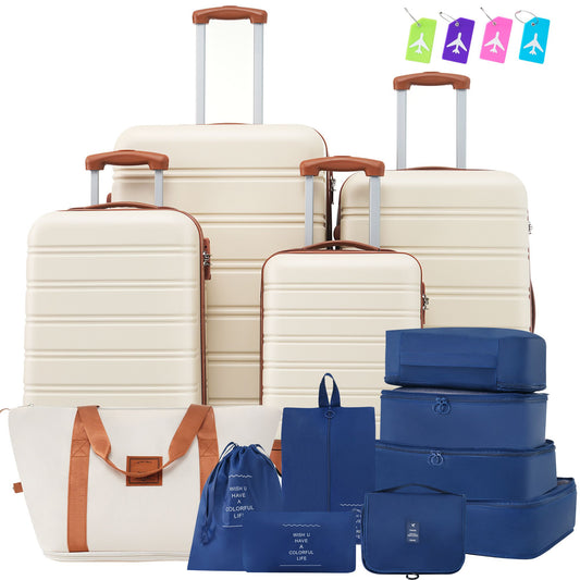 Hardshell Luggage Sets 4 pcs + Bag Spinner Suitcase with TSA Lock Lightweight-16"+20"+24"+28" Luggages - Discount Msrp 