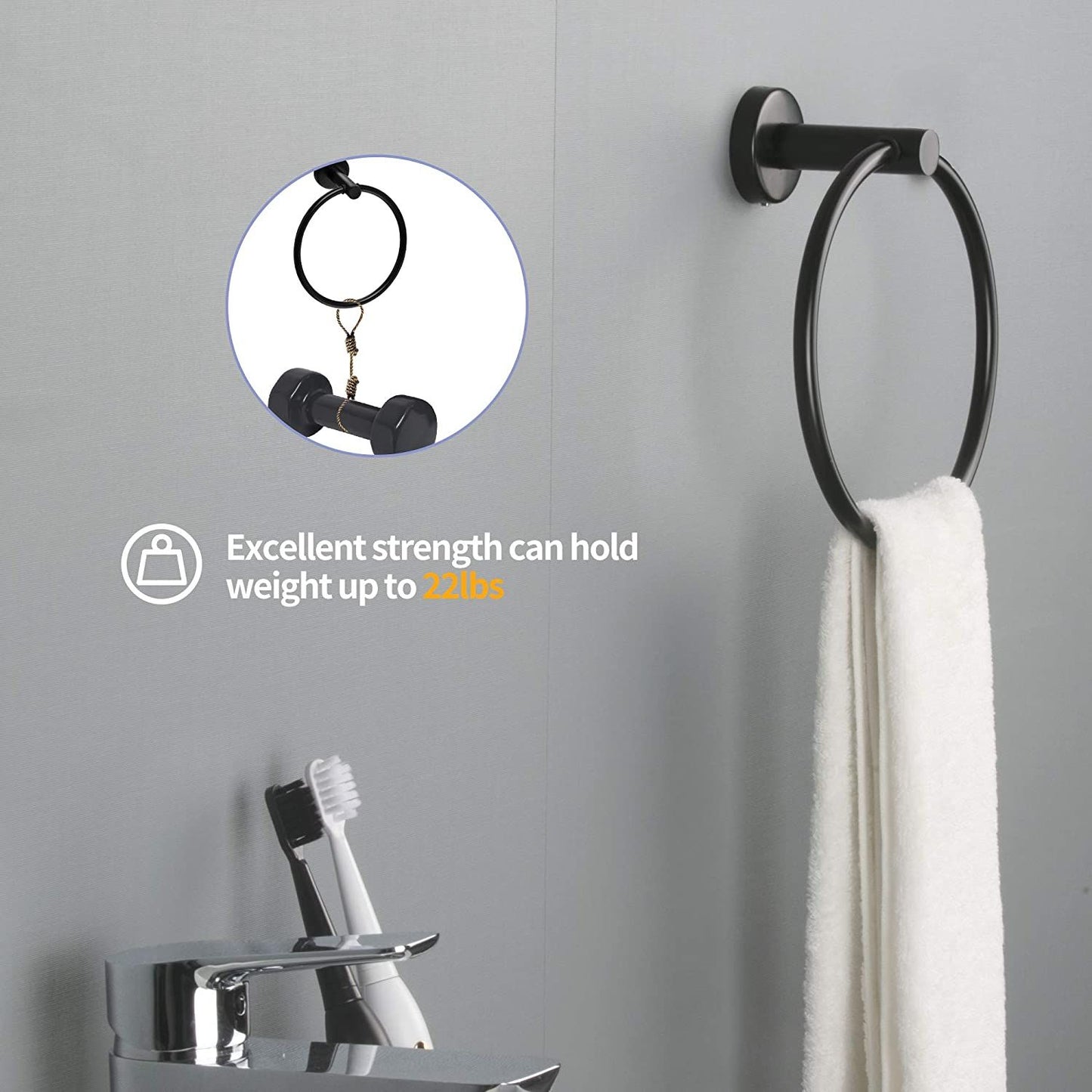 6 Piece Stainless Steel Bathroom Towel Rack Set Wall Mount RT - Discount Msrp 