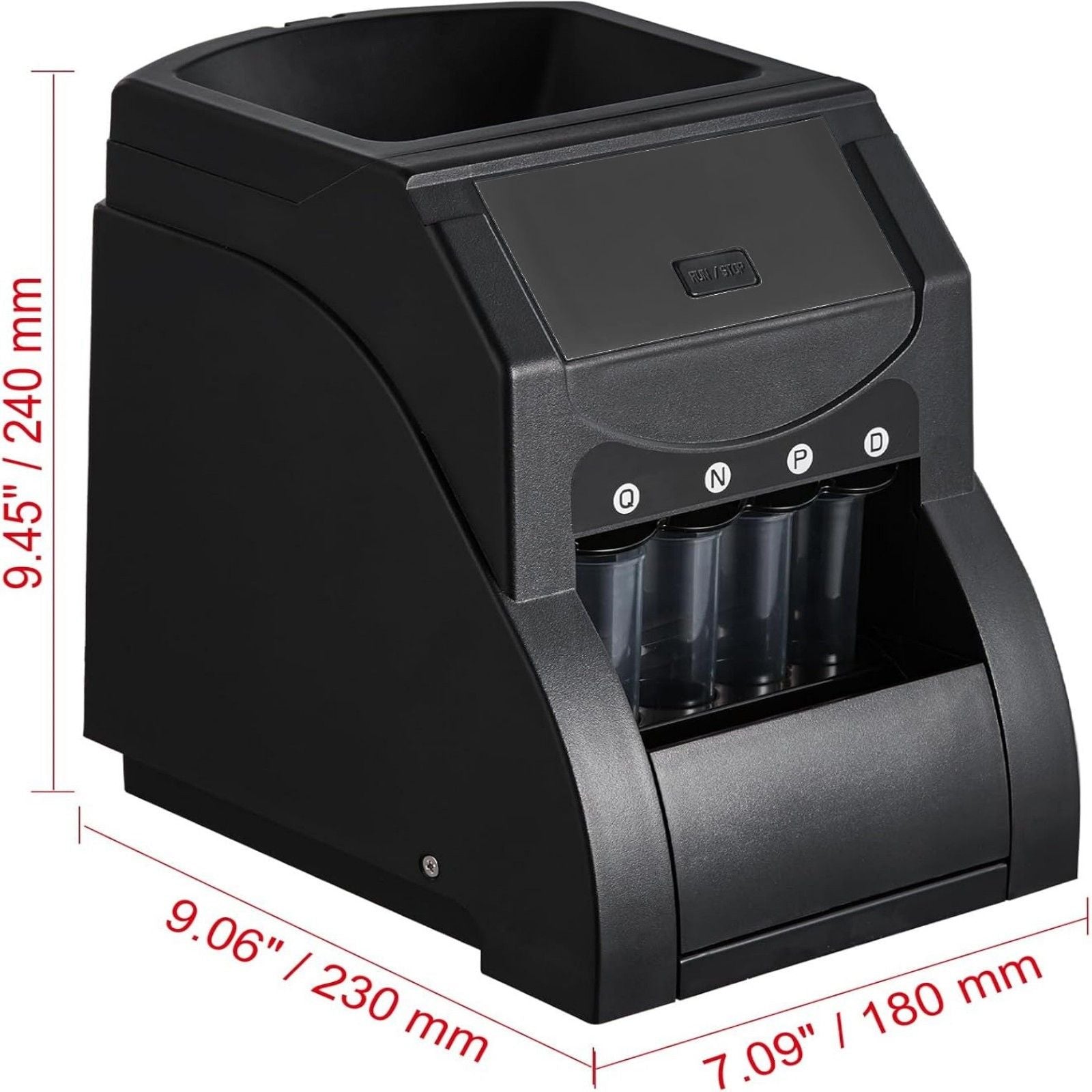 USD Coin Sorter, Coin Sorter Machine for USD Coin, Sorts up to 230 Coins/min, Coin Sorter and Wrapper Machine Holds 200 Coins Included 4 Coin Tubes, Black - Discount Msrp 