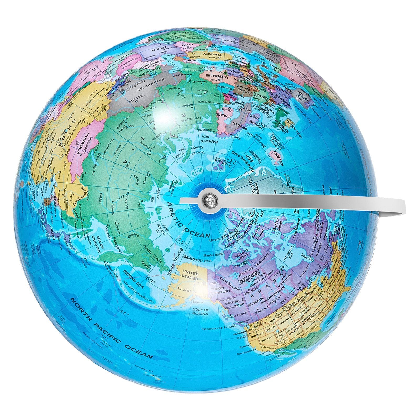 VEVOR Rotating World Globe with Stand, 8 in/203.2 mm, Educational Geographic Globe with Precise Time Zone ABS Material, 360° Spinning Globe for Kids Children Learning Classroom Geography Education - Discount Msrp 