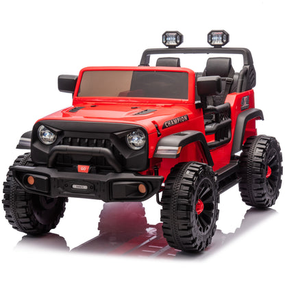 24V Two-seater Kids Ride On Electric Car W/parents control,Seat width 19.69in,400W motor,Four-wheel suspension,light&searchlight,USB,MP3,Bluetooth,Provide a speed of 1.86-4.35MPH for kids of 3+. - Discount Msrp 