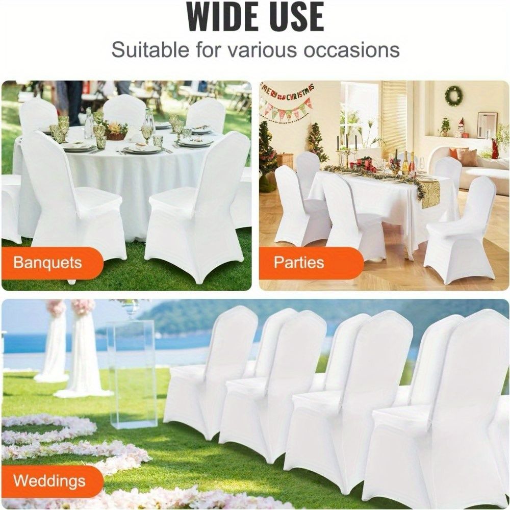 White folding chair covers - 20 elastic chair covers for wedding banquet decoration (white, 20) - Discount Msrp 