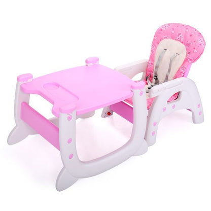 Multipurpose Adjustable Highchair,Children's dining chair for Baby Toddler Dinning Table with Feeding Tray and 5-Point Safety Buckle XH - Discount Msrp 