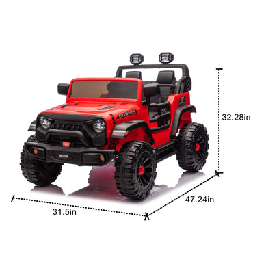 24V Two-seater Kids Ride On Electric Car W/parents control,Seat width 19.69in,400W motor,Four-wheel suspension,light&searchlight,USB,MP3,Bluetooth,Provide a speed of 1.86-4.35MPH for kids of 3+. - Discount Msrp 