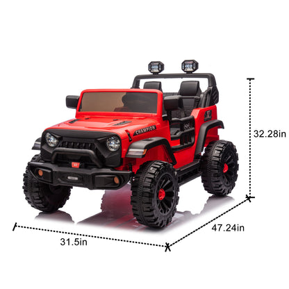 24V Two-seater Kids Ride On Electric Car W/parents control,Seat width 19.69in,400W motor,Four-wheel suspension,light&searchlight,USB,MP3,Bluetooth,Provide a speed of 1.86-4.35MPH for kids of 3+. - Discount Msrp 