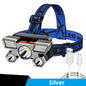 5 LED USB Rechargeable Headlamp; Portable Built-in 18650 Battery Head Flash Light; Waterproof For Expedition Outdoor Camping Fishing - Discount Msrp 