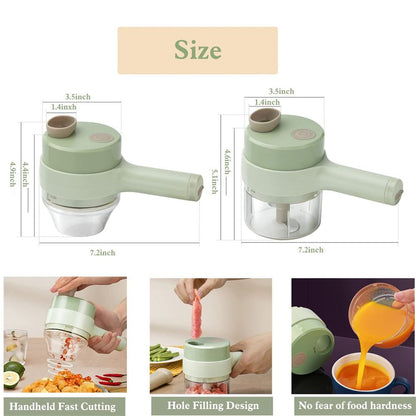 Portable Handheld 4 in 1 Electric Vegetable Slicer - Discount Msrp 
