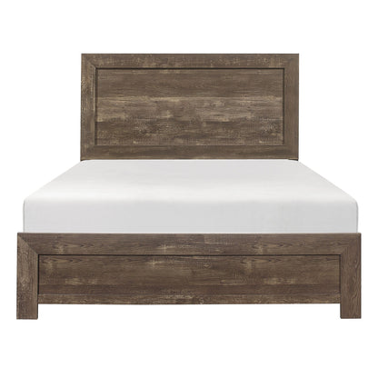 Rustic Brown Finish Full Size Panel Bed Wooden Bedroom Furniture 1pc, Bed in a Box - Discount Msrp 