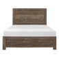 Rustic Brown Finish Full Size Panel Bed Wooden Bedroom Furniture 1pc, Bed in a Box - Discount Msrp 