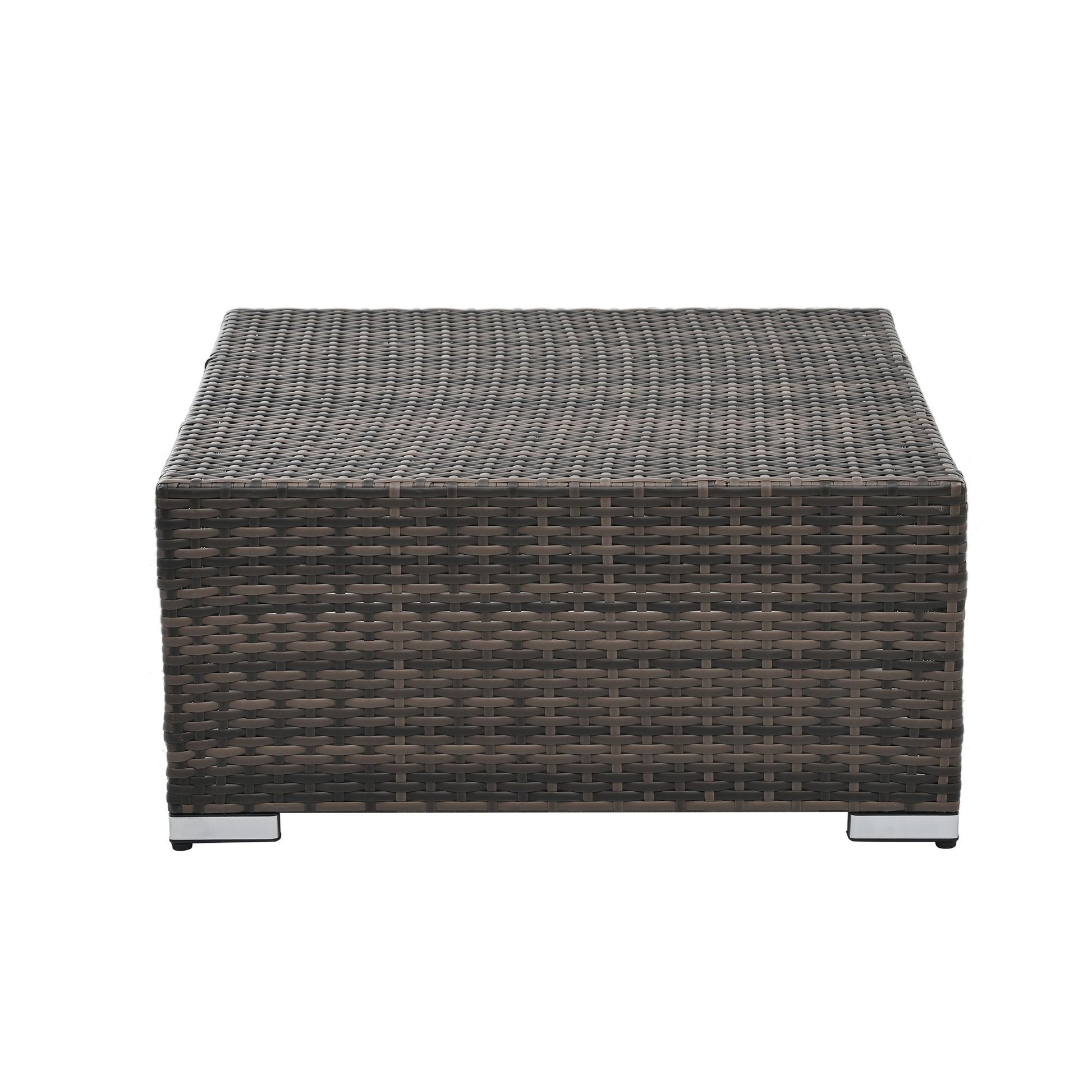 Patio Furniture, Outdoor Furniture, Seasonal PE Wicker Furniture, 4 Set Wicker Furniture With Tempered Glass Coffee Table - Discount Msrp 