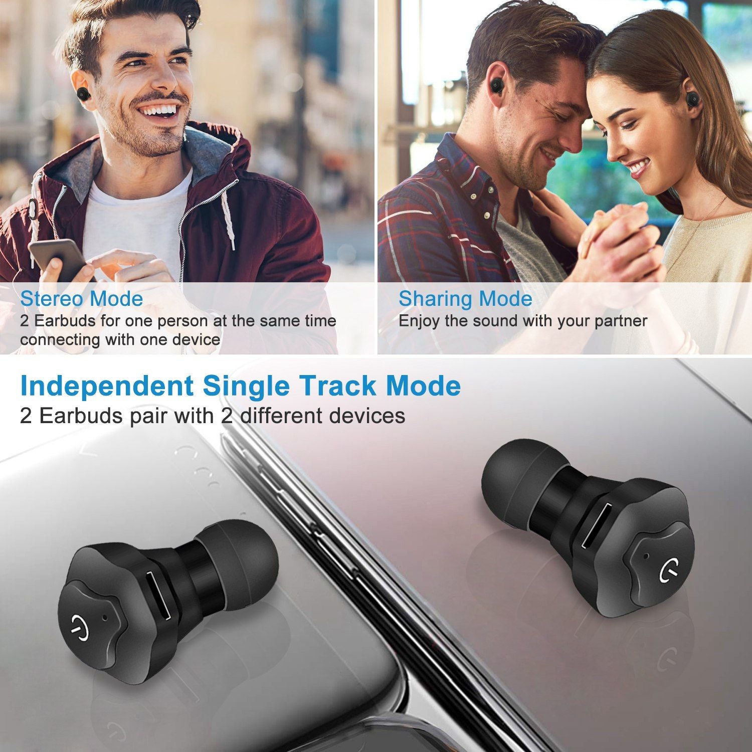 True Wireless Earbuds CSR V4.2 In-ear Stereo Headsets IP44 Waterproof Apt-X TWS Headphones Noise Cancelling - Discount Msrp 