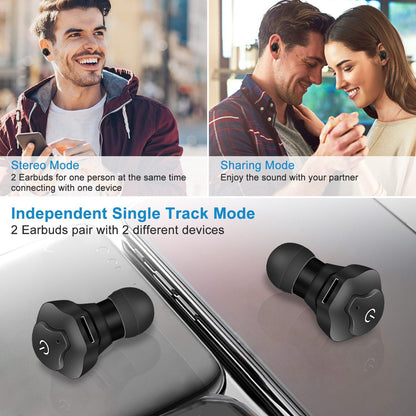 True Wireless Earbuds CSR V4.2 In-ear Stereo Headsets IP44 Waterproof Apt-X TWS Headphones Noise Cancelling - Discount Msrp 